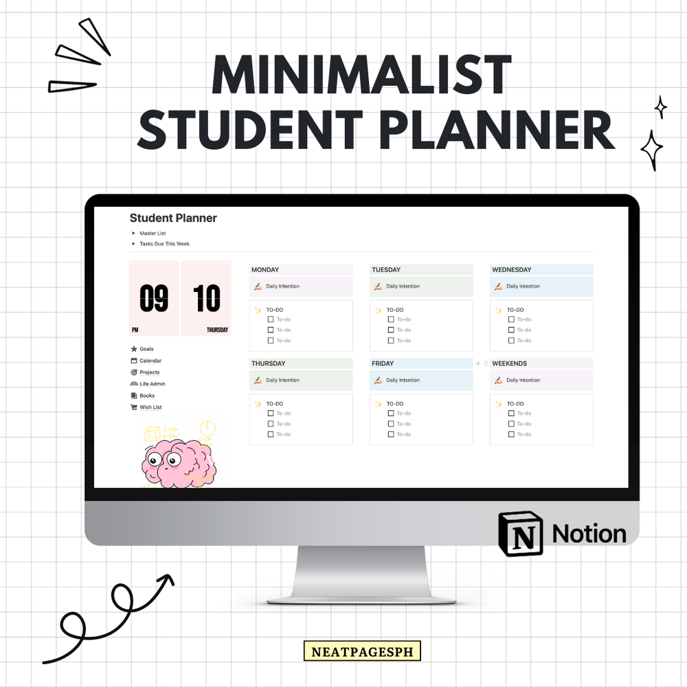 Minimalist Student Planner in Notion